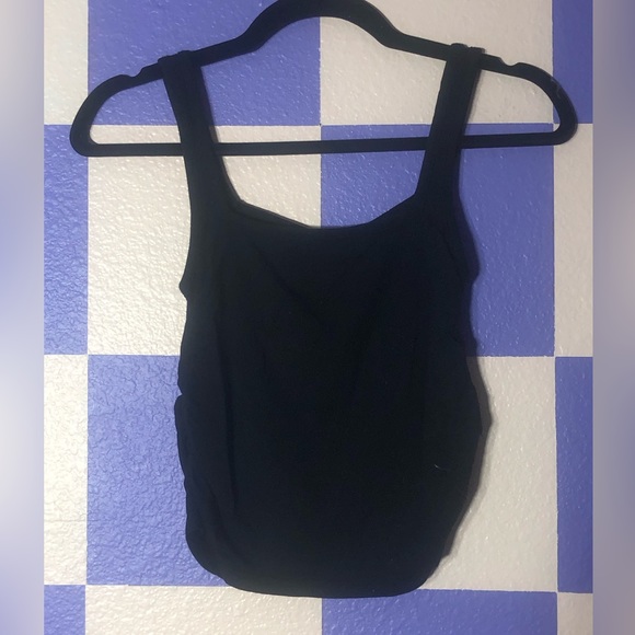 NWT Bobi Square Neck Shirred Tank in Black - Size XS - Picture 2 of 7